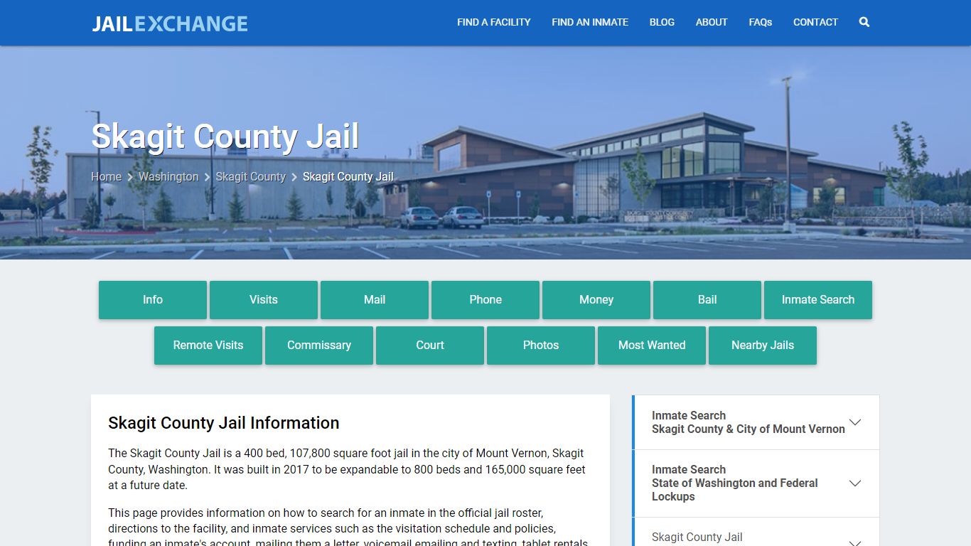 Skagit County Jail, WA Inmate Search, Information